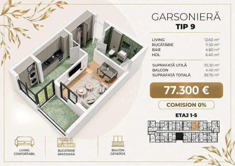 Comision 0% Garsoniera metrou Berceni, Strada Biruin?ei - 1