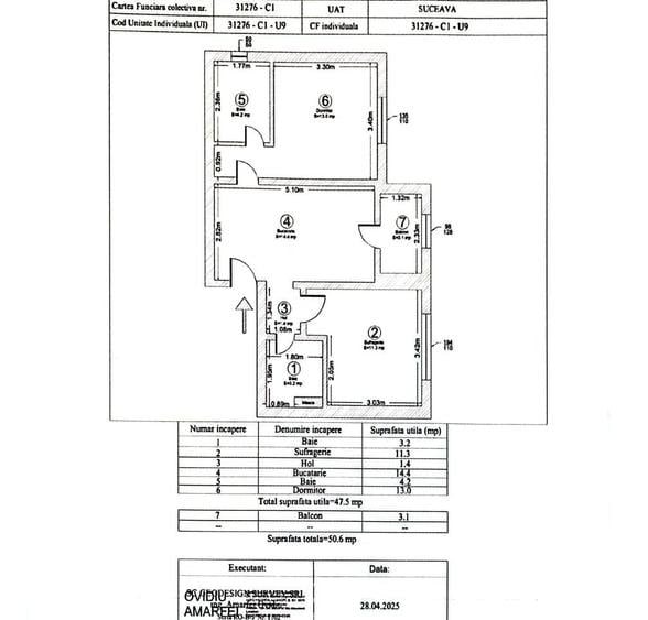 Apartament cu 3 camere în Obcini