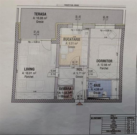Apartament cu 2 camere decomandat în Tractorul