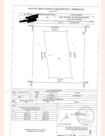 Teren Construcții intravilan de 1203 mp, în Palas