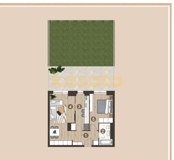 Apartament cu 2 camere decomandat, mobilat în Pipera