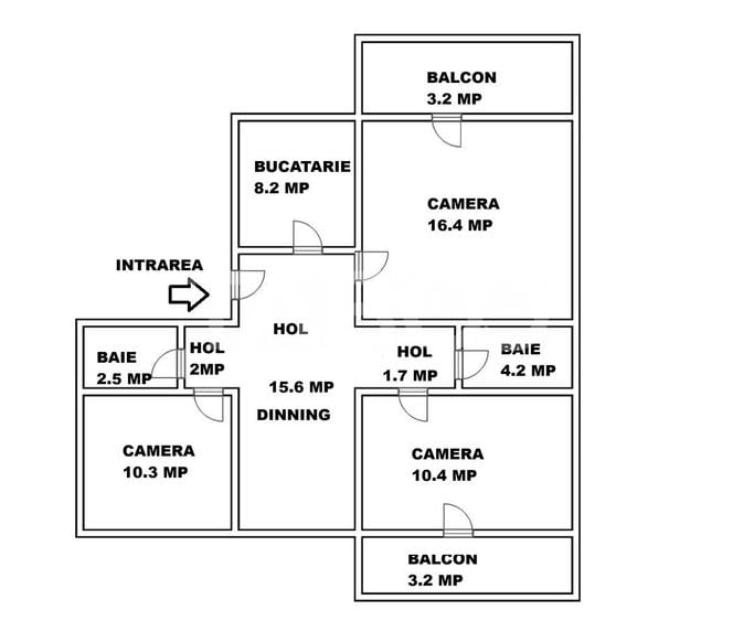 Apartament cu 3 camere decomandat, mobilat în Terezian