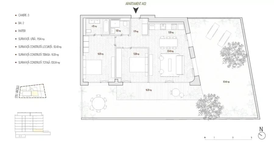 Apartament cu 3 camere decomandat în Știrbei Vodă