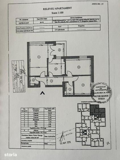 Apartament cu 3 camere în Central