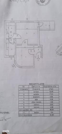 Apartament cu 2 camere semidecomandat în Centrul Civic