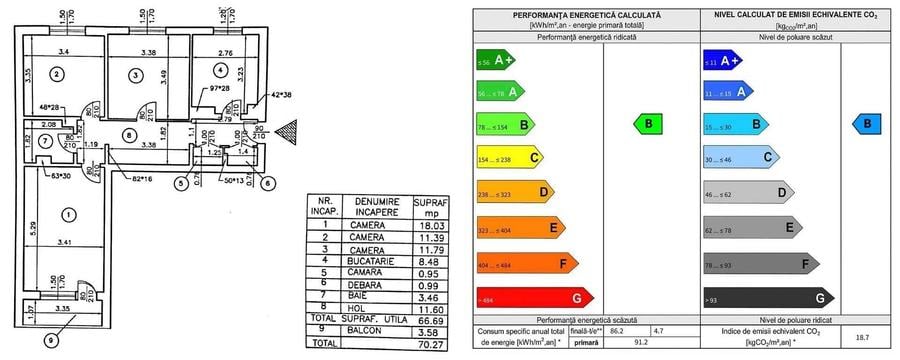Apartament cu 3 camere decomandat în Titan