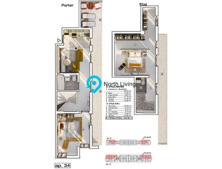 Penthouse 3 camere, 144 mp, terase, Prelungirea Ghencea - 8