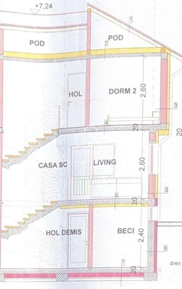 Casă cu 3 camere cu Canalizare în Central