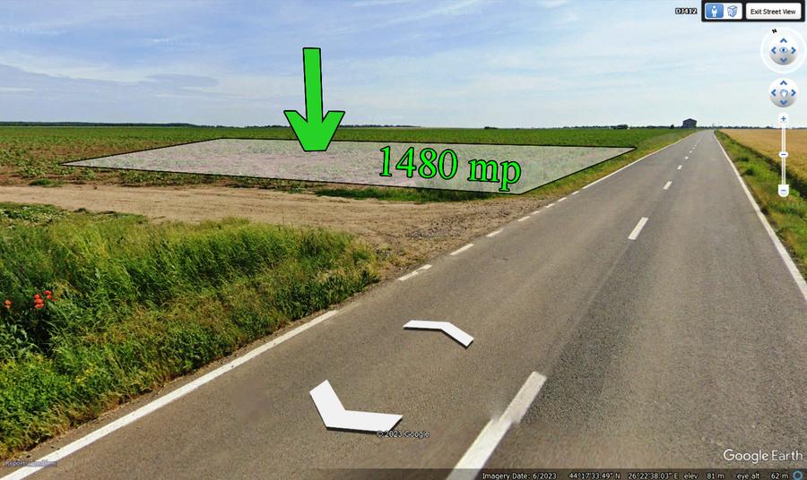 Teren Construcții intravilan de 1480 mp, în Frumușani