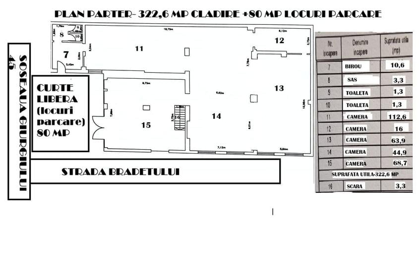 Spațiu comercial, de 750 mp, în Giurgiului