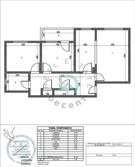 Apartament cu 3 camere decomandat în Astra
