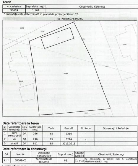 Casă cu 3 camere cu Teren 1167 Mp în Băneasa