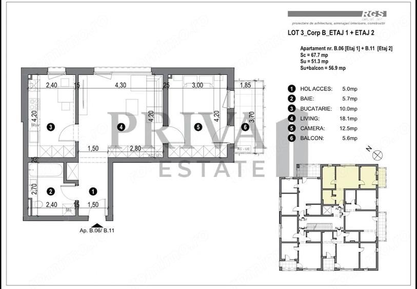 Apartament cu 2 camere decomandat în Freidorf