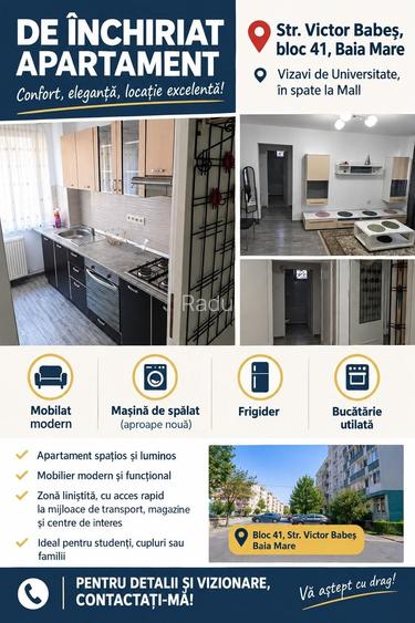 Inchiriez apartament 2. camere Baia Mare