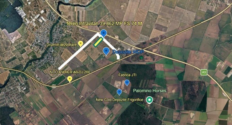 Teren agricol intravilan de 39862 mp, în Ștefăneștii de Jos
