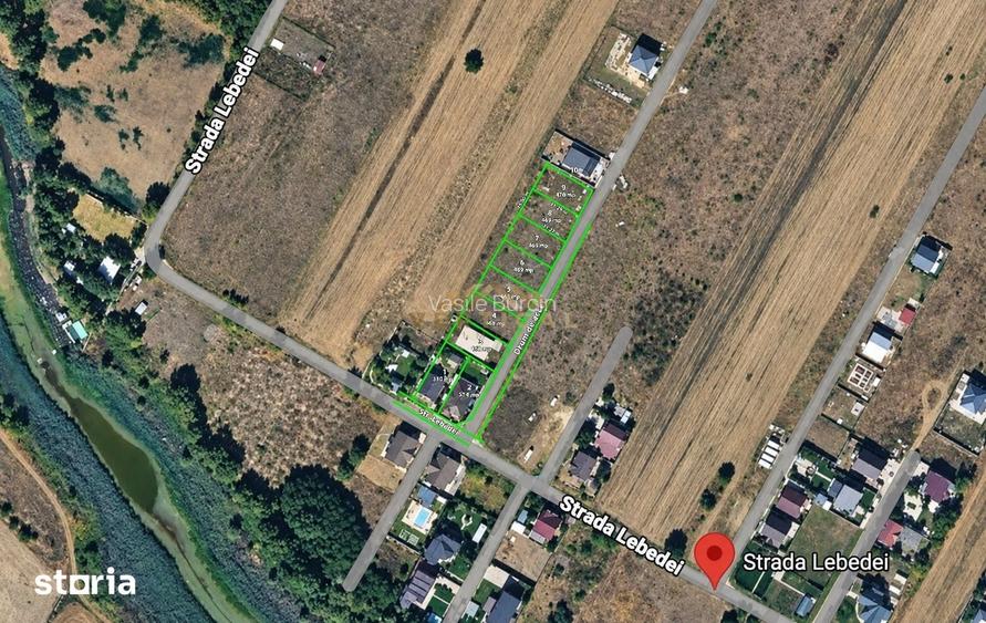 Teren intravilan 469 mp | Curent la lot | Deschidere 15 m | Str. Lebed