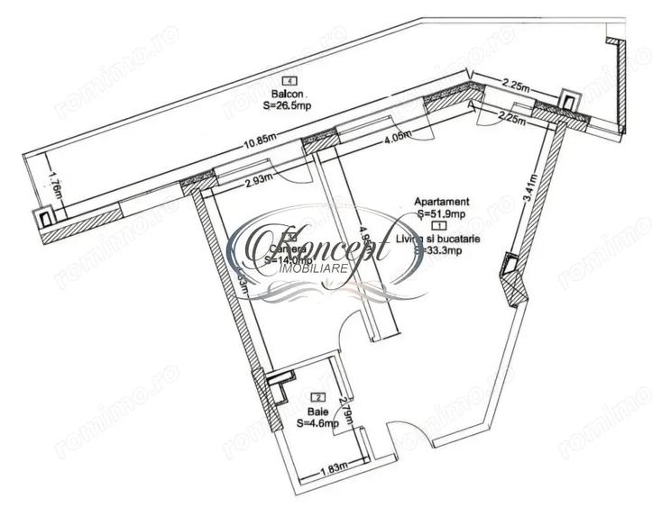 Apartament cu 2 camere semidecomandat în Zorilor