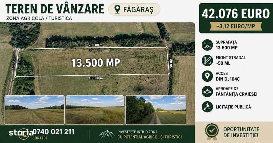 Teren extravilan - 13.500 mp - Fagaras - 2