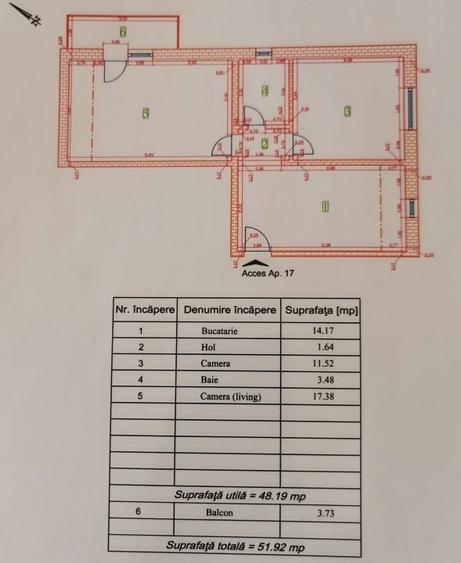 Apartament cu 2 camere decomandat, mobilat în Torontalului