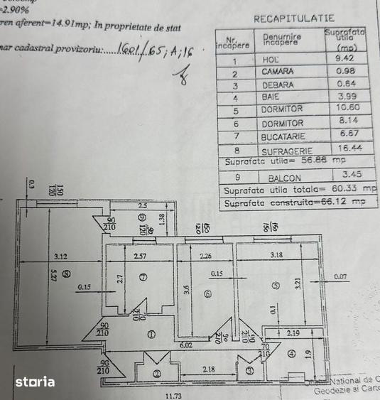 Apartament cu 3 camere decomandat în 9 Mai
