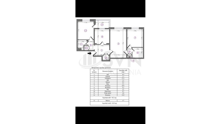Apartament cu 3 camere decomandat în Vatra Luminoasă