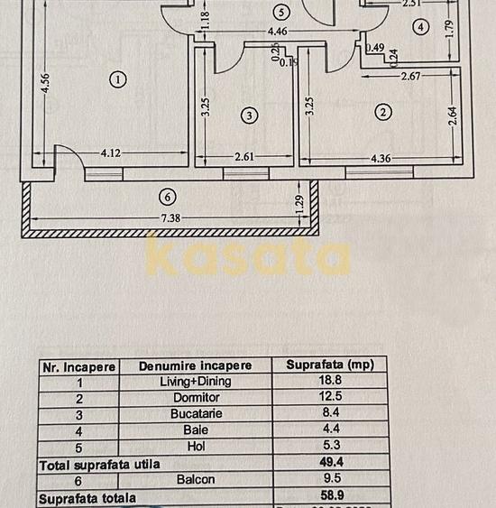 Apartament cu 2 camere decomandat în Păcii