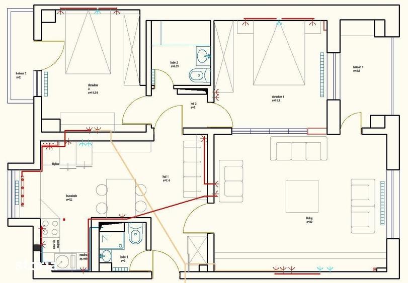 Apartament cu 3 camere în Decebal
