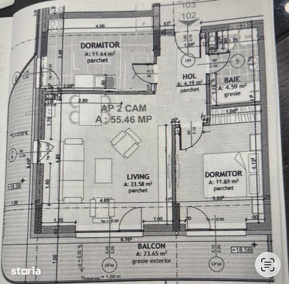 Apartament cu 3 camere, mobilat în Florești