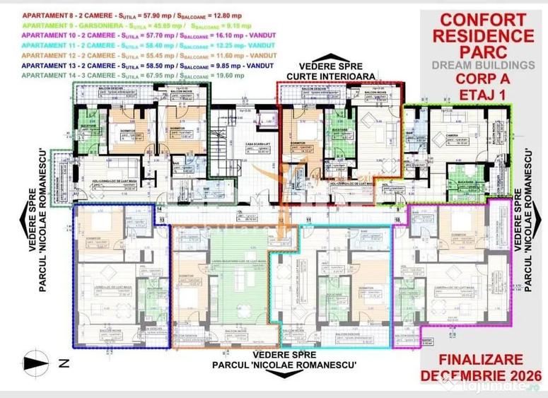 Apartament cu 2 camere decomandat în Central