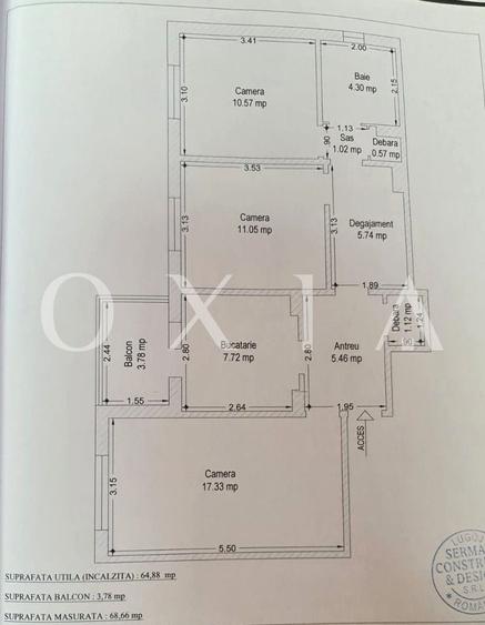 Apartament cu 3 camere decomandat, mobilat în Circumvalațiunii