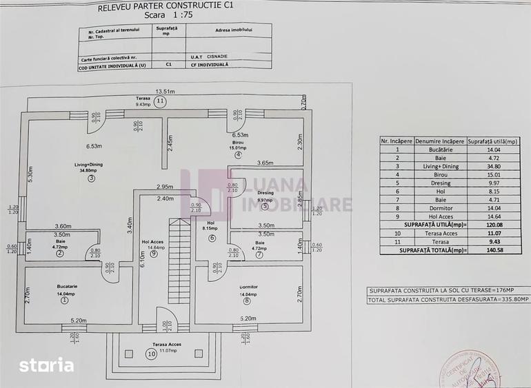 Casă cu 8 camere cu Teren 824 Mp în Central