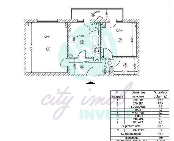 partament 2 camere, 64 mp | Bloc 1986 | Iancului - 2