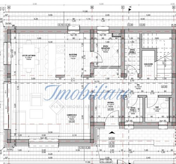 Duplex cu 4 camere cu Canalizare în Câmpului
