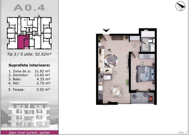 Apartament nemobilat pentru inchiriat - 2