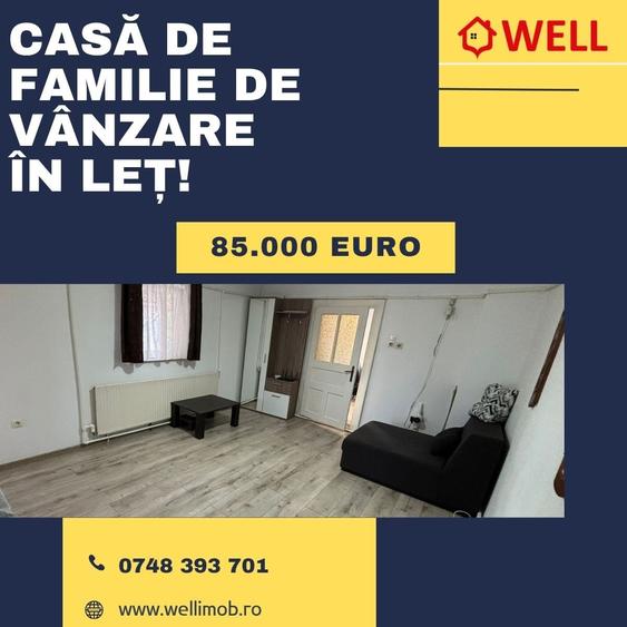 Casă individuală cu 2 camere cu Teren 1660 Mp în Leț