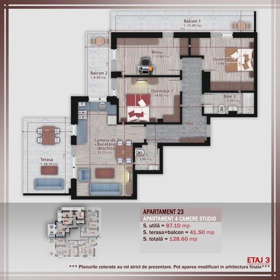 Apartament cu 4 camere semidecomandat în Theodor Pallady