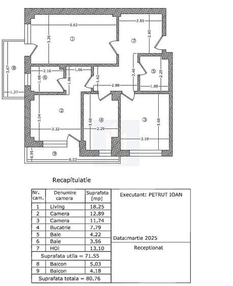 Apartament cu 2 camere decomandat în 1 Mai
