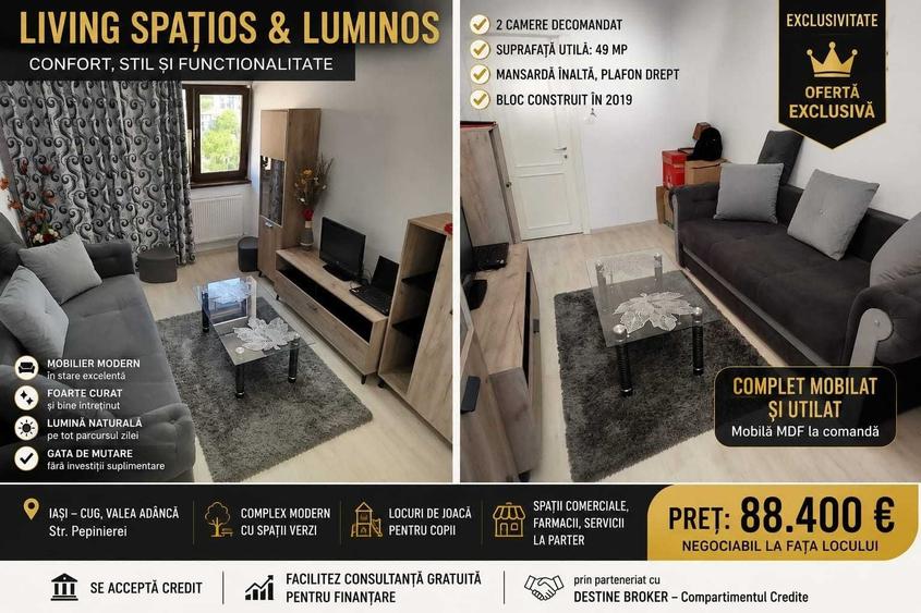 Apartament cu 2 camere decomandat în Cug