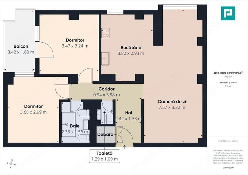 Apartament cu 3 camere, zona Soarelui - 13