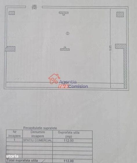 Spațiu comercial, de 112 mp, în Central