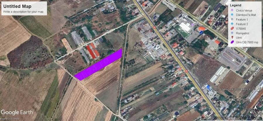 Teren de 7900 mp, în Ulmi