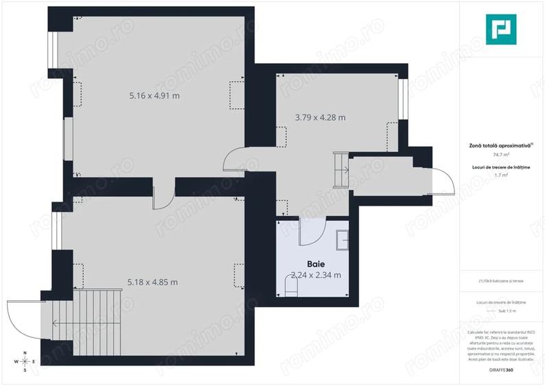 Apartament cu 2 camere semidecomandat în Central