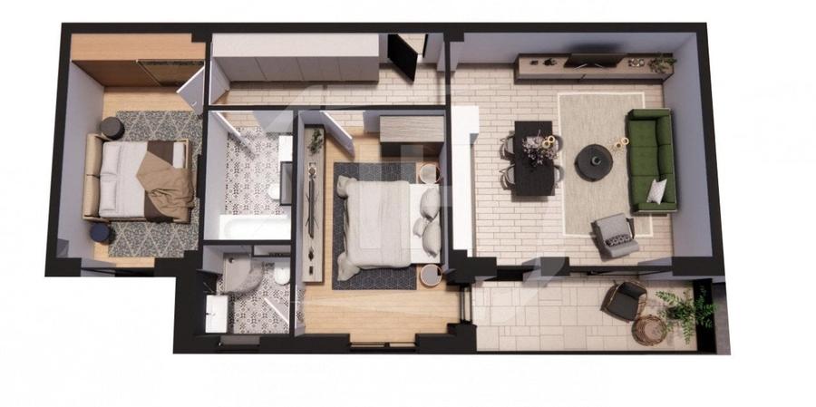 Apartament cu 3 camere semidecomandat în Iris
