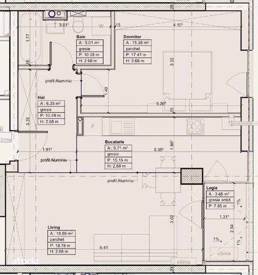 2 camere, decomandat, etajul 2 - zona Centrala - 1