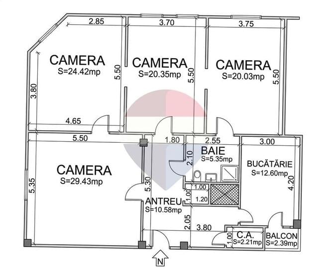 Apartament cu 5 camere decomandat în Semicentral