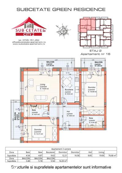 Apartament cu 3 camere în Central