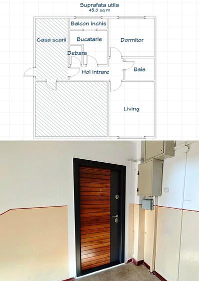 Apartament cu 2 camere decomandat în Est