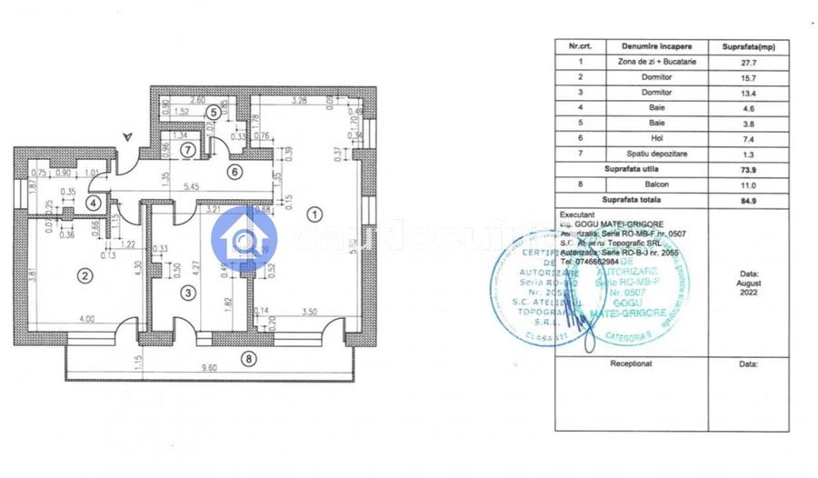 Apartament cu 3 camere decomandat, mobilat în Timpuri Noi
