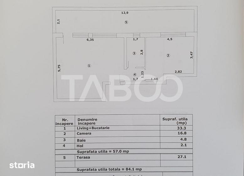 Apartament cu 2 camere decomandat în Central