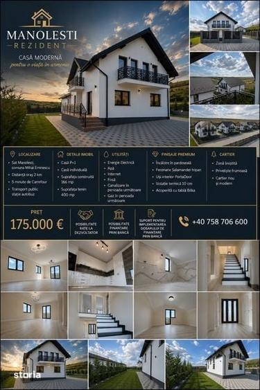 Casă cu 4 camere cu Teren 166 Mp în Manolești